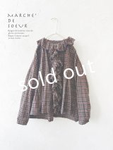 MARCHE' DE SOEUR／フローフリルブラウス・レッドブラウンチェック