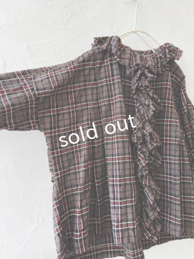 画像7: MARCHE' DE SOEUR/フローフリルブラウス・レッドブラウンチェック