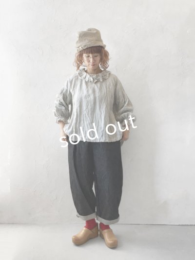 画像11: MARCHE' DE SOEUR/ラッフル襟のパフ袖プルオーバー・ホワイトグレー