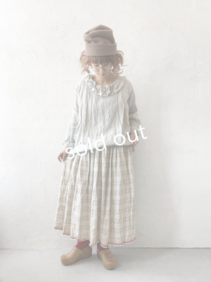 画像9: MARCHE' DE SOEUR／ラッフル襟のプルオーバー・ホワイトグレー (9)