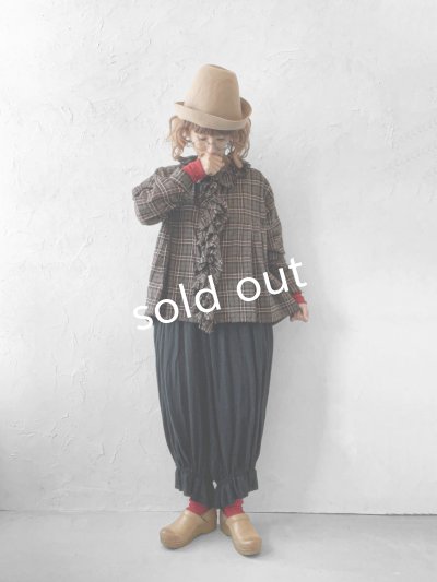 画像14: MARCHE' DE SOEUR/フローフリルブラウス・レッドブラウンチェック