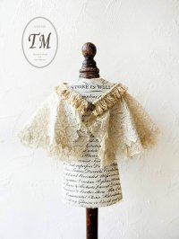 toromeco/裂き編みとアンティークレースの付け襟