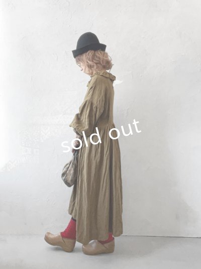 画像12: MARCHE' DE SOEUR/ラッフルウエストリボンワンピース・マスタードブラウン