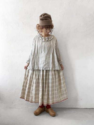 画像7: MARCHE' DE SOEUR/ギャザースカート・赤耳チェック