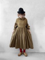 画像14: MARCHE' DE SOEUR／ラッフルウエストリボンワンピース・マスタードブラウン (14)