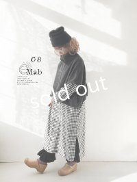 08mab/もちもちニットポンチョ・チャコール