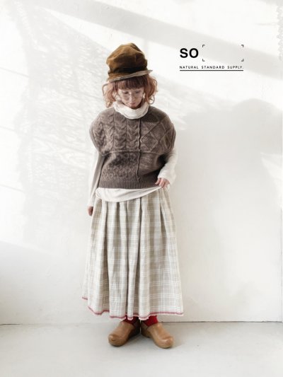 画像10: SO／アラン柄ワイドベスト・ブラッドレッド