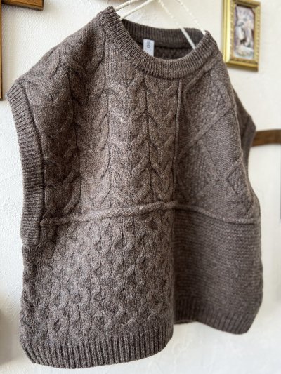 画像3: SO／アラン柄ワイドベスト・ブラウン