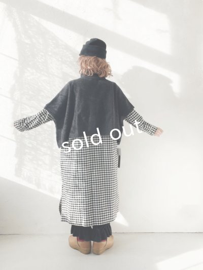 画像6: 08mab/もちもちニットポンチョ・チャコール