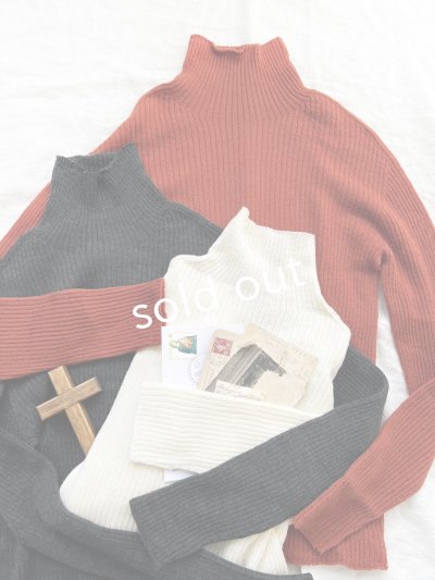 画像2: 【SALE】SO／ウールタートルテレコカットソー