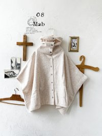 08mab/もちもちニットポンチョ・アイボリー