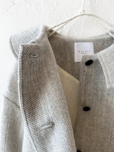画像11: MAGALI /シェットランドウールリネンコート・ライトベージュ
