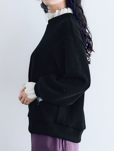 画像9: MAGALI /クォーターニットフリルプルオーバー・ブラック