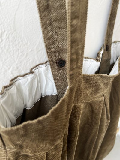 画像2: SO／綾コーデュロイサロペット・カーキ