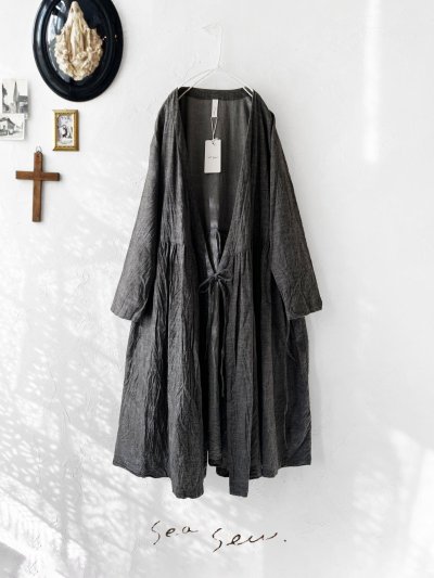 画像2: seasew.／103 起毛カシュクールワンピース・グレージュ