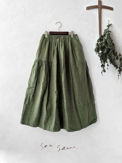 画像2: seasew.／704 起毛ランダムギャザースカート・カーキ
