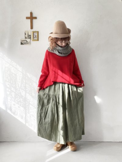 画像9: seasew.／704 起毛ランダムギャザースカート・ネイビー