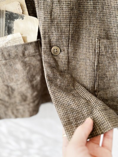 画像5: seasew.／103 ツイードノーカラージャケット・ブラウンチェック