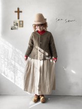 seasew.／103 ツイードノーカラージャケット・ブラウンチェック