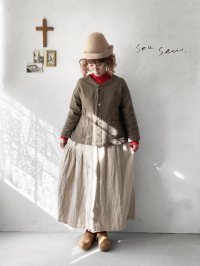 seasew.／103 ツイードノーカラージャケット・ブラウンチェック