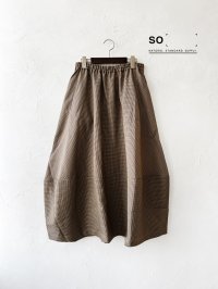 SO／ギャザーコクーンスカート・キャメルチドリ