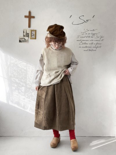 画像7: SO／ギャザーコクーンスカート・キャメルチドリ