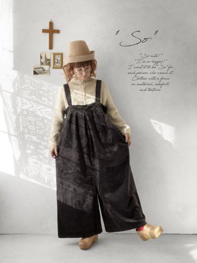 画像9: SO／綾コーデュロイサロペット・カーキ