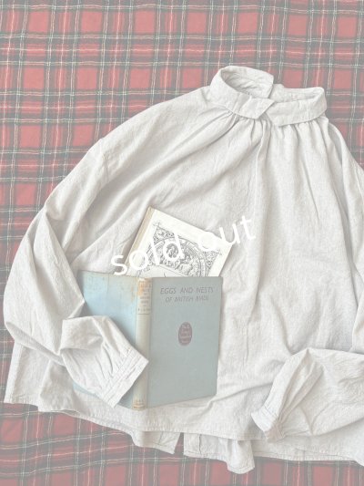 画像2: SO／重なり衿の2wayブラウス・グレーシャンブレー