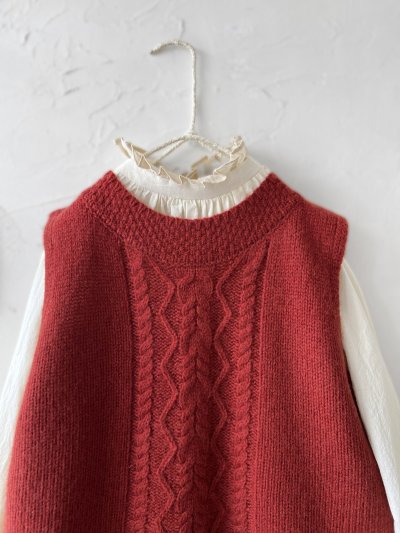 画像3: SO／後ろボタンニットベスト・オキシドレッド