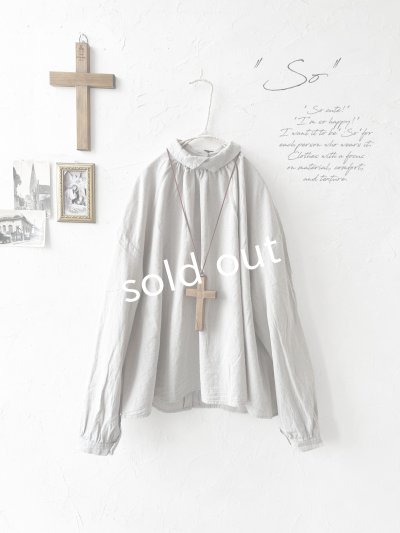 画像3: SO／重なり衿の2wayブラウス・グレーシャンブレー