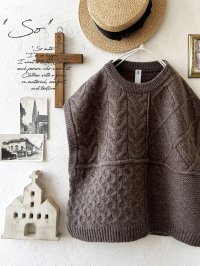 SO／アラン柄ワイドベスト・ブラウン