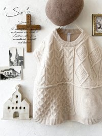 SO／アラン柄ワイドベスト・オートミール