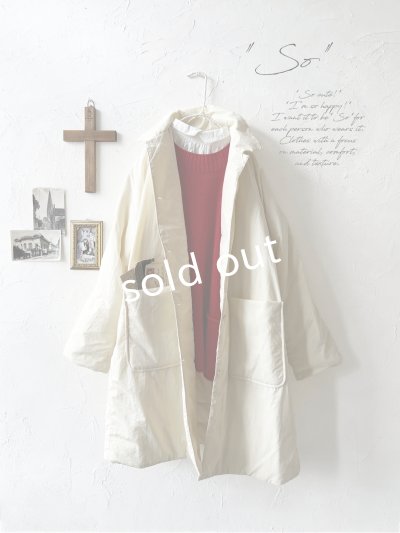 画像1: SO／ふわふわ中綿キルティングコート・キナリ