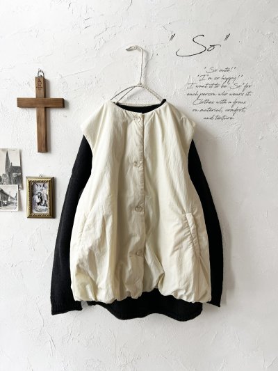 画像1: SO／ふわふわキルティングベスト・キナリ