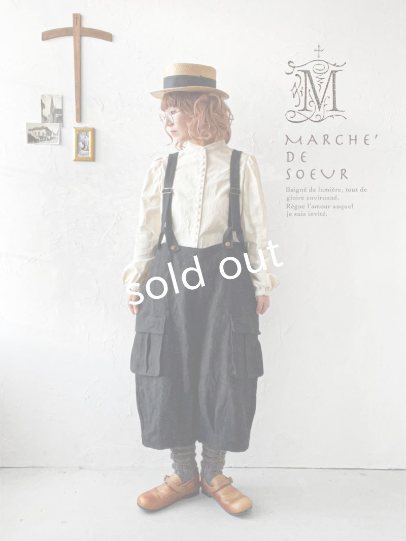 画像1: MARCHE' DE SOEUR／ハックルベリーパンツ・ヴィンテージブラック (1)