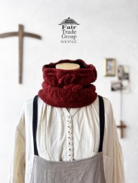 Sana Hastakala／Nepal knit neck warmer・レッド