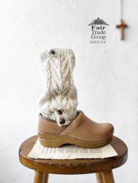 Sana Hastakala／Nepal knit leg warmer・杢ホワイト