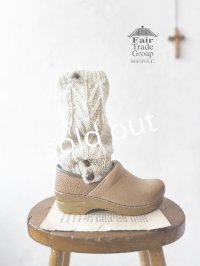 Sana Hastakala／Nepal knit leg warmer・杢ホワイト