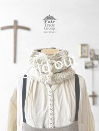Sana Hastakala／Nepal knit neck warmer・杢ホワイト