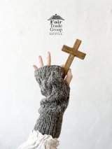 Sana Hastakala／Nepal knit arm warmer・杢ブラウン