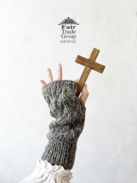 Sana Hastakala／Nepal knit arm warmer・杢ブラウン