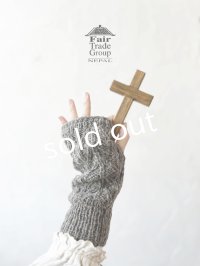 Sana Hastakala／Nepal knit arm warmer・杢ブラウン