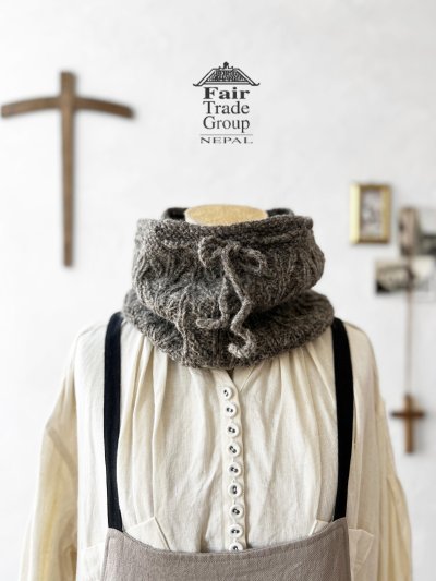 画像1: Sana Hastakala／Nepal knit neck warmer・杢ブラウン