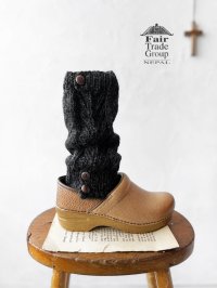 Sana Hastakala／Nepal knit leg warmer・杢ブラック