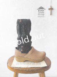 Sana Hastakala／Nepal knit leg warmer・杢ブラック