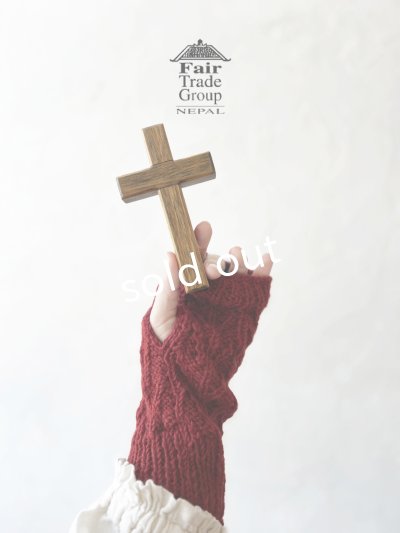 画像1: Sana Hastakala／Nepal knit arm warmer・レッド