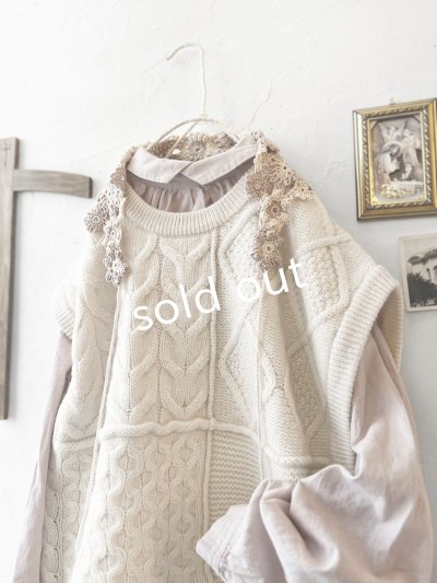 画像2: SO／アラン柄ワイドベスト・オートミール