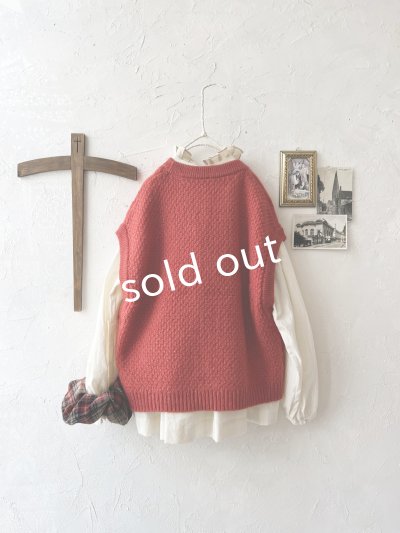 画像4: SO／アラン柄ワイドベスト・ブラッドレッド