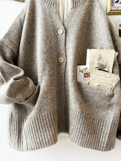 画像3: SO／サイドスリットカーディガン・サンドベージュ