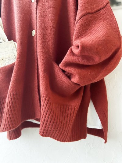 画像3: SO／サイドスリットカーディガン・オキシドレッド